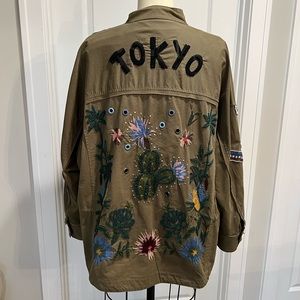 Zara Tokyo Embroidered Army Jacket